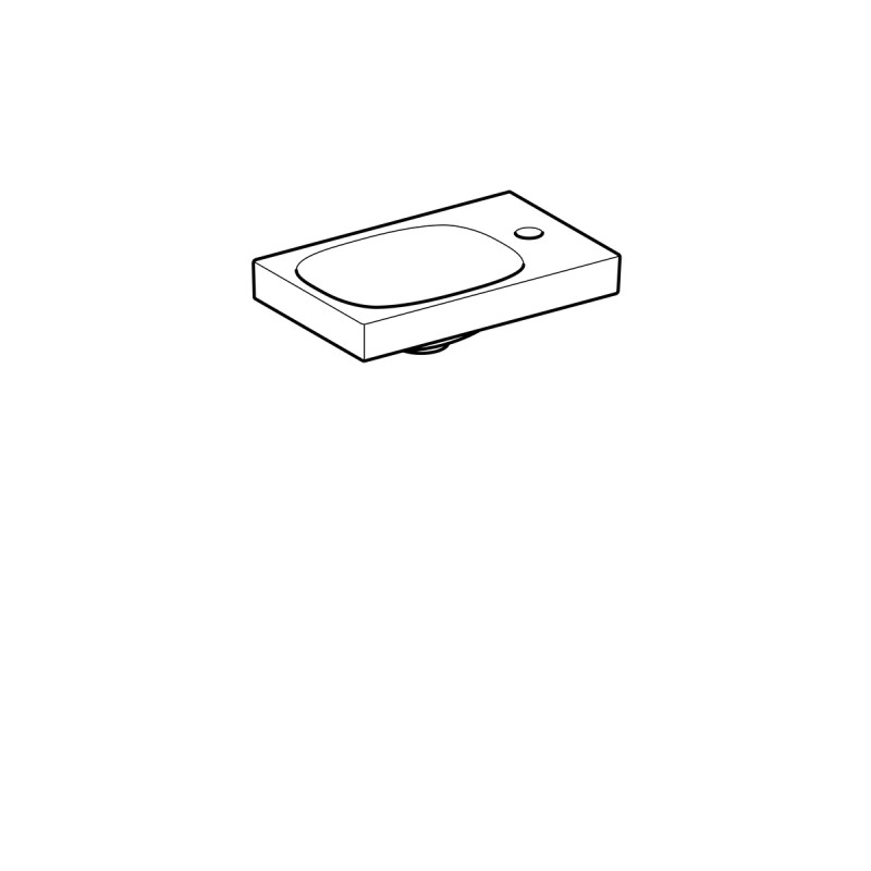 Geberit 500.635.01.2 Acanto раковина 40 см, отверстие справа, без перелива, белый