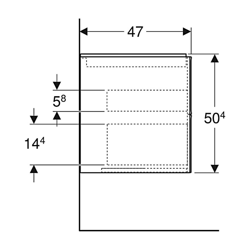 Geberit 505.263.00.5 Шафка для умивальника ONE, з двома шухлядами 90см, Дуб