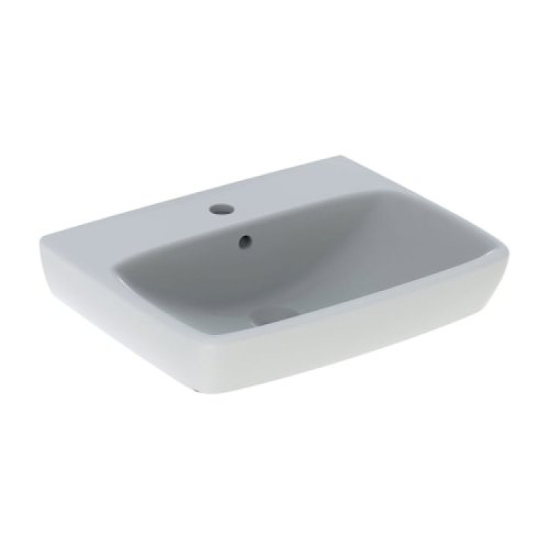 Geberit 500.290.01.7 Selnova Square Умывальник 55см, прямоугольный, с отверстием под смеситель, с переливом, цвет белый глянец