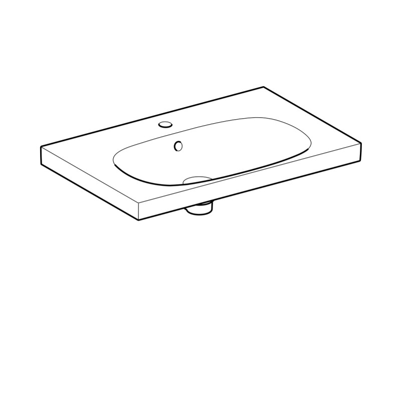 Geberit 500.622.01.2 Acanto Умивальник 75см, з отвором, з переливом, білий