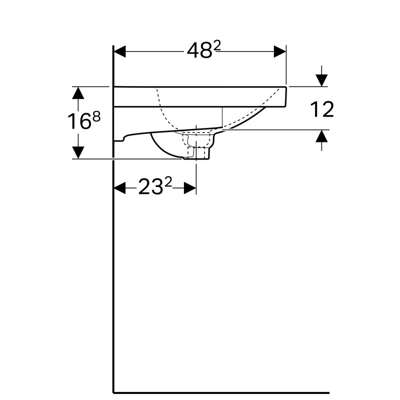 Geberit 500.622.01.2 Acanto Умивальник 75см, з отвором, з переливом, білий