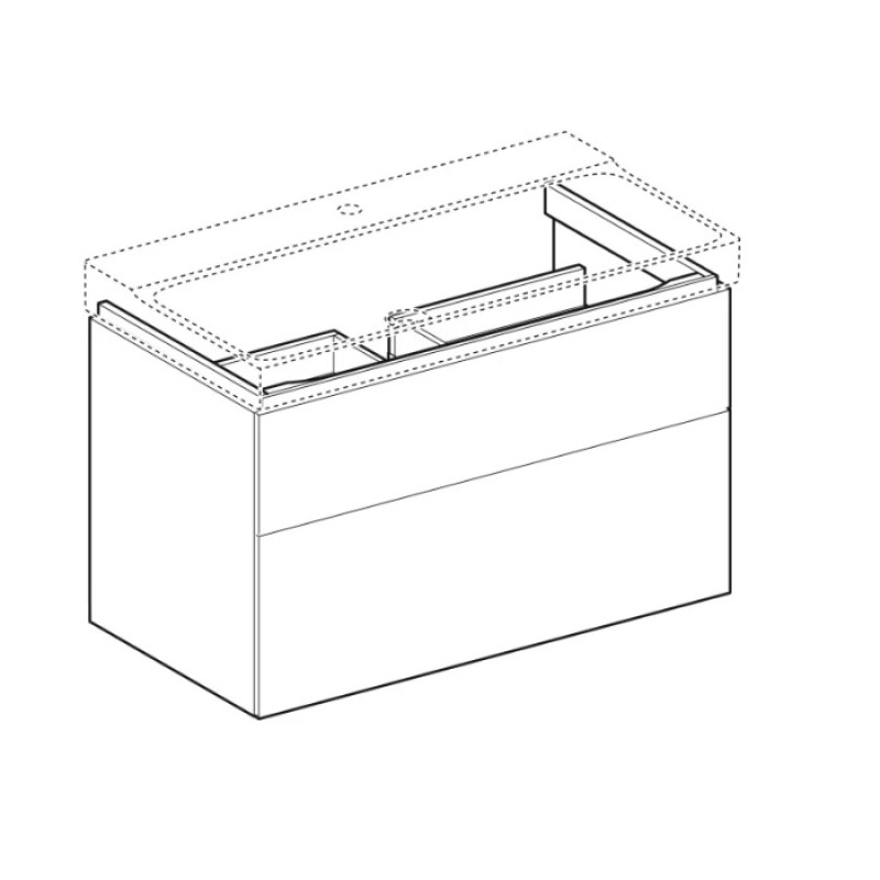 Geberit 500.509.00.1 Xeno2 Шафка під раковину 90 см, з 2-ма шухлядами, колір сірувато-бежевий мат