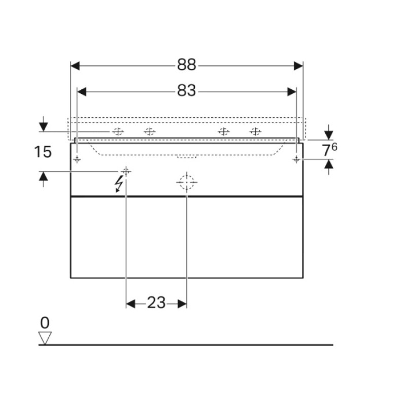 Geberit 500.509.00.1 Xeno2 Шафка під раковину 90 см, з 2-ма шухлядами, колір сірувато-бежевий мат