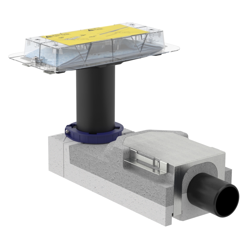 Geberit 154.150.00.1 CleanLine Сифон для душевых каналов, для высоты выравнивающей стяжки на трапе 90–220 мм