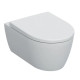 Geberit 501.664.00.1 Комплект подвесного унитаза iCon воронкообразный, закрытая форма, Rimfree, с сиденьем с крышкой: T = 53см, Функция плавного опускания = Да, Быстроразъемные крепежные шарниры = Замыкается, Крепление = Сверху, Белый