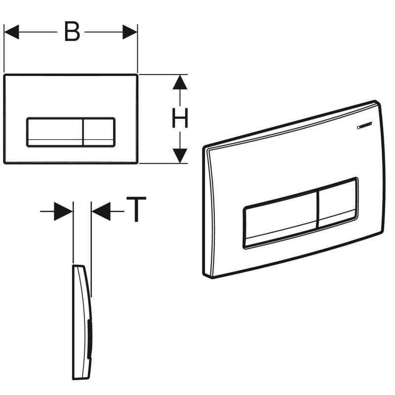 Geberit 115.119.14.1 Delta50 Клавіша змиву з подвійним змивом: Чорний мат