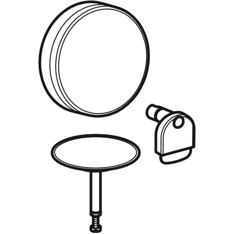 Geberit 150.481.11.1 Декоративний комплект Split d52, для зливу-переливу для ванни з поворотним механізмом і підводом: Альпійський білий