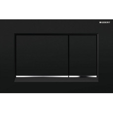 Geberit 115.883.KM.1 Sigma30 Клавіша змиву, панель та клавіши чорний глянець, декоративні смужки хром