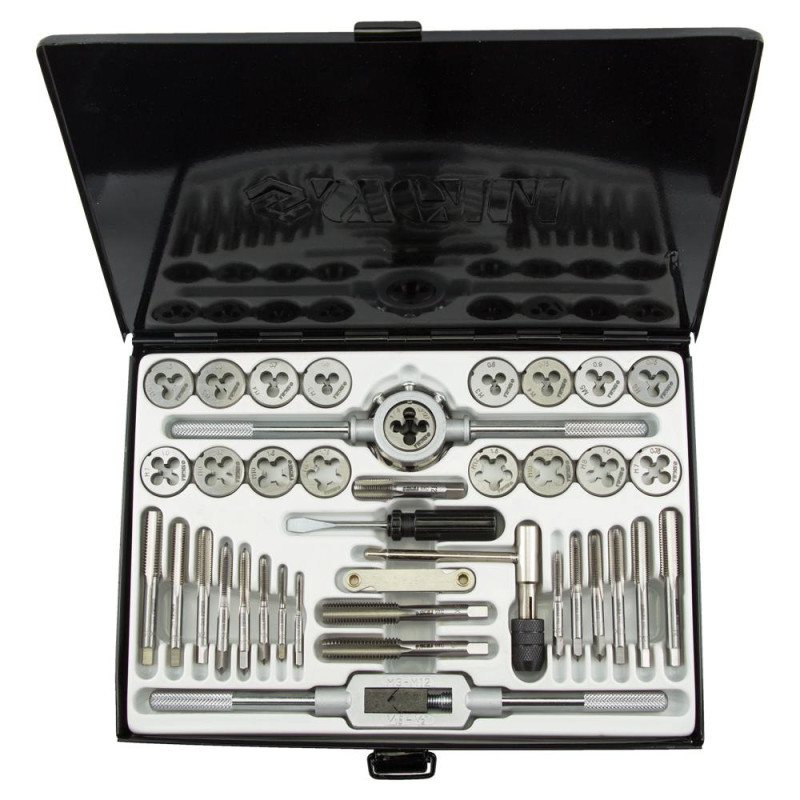 SIGMA Набор плашек и метчиков 40 предметов (металлический кейс) (1643251)