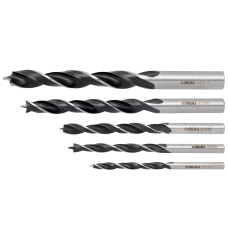 SIGMA Набор сверл по дереву спиральных трехточечных 5шт (4×75, 5×85, 6×90, 8×110, 10×120 мм)