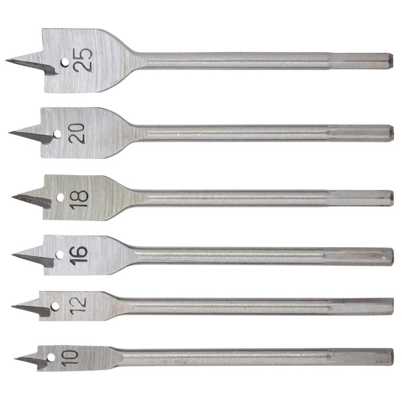 Grad Набор сверл по дереву перовых 6шт (Ø10, 12, 16, 18, 20, 25мм, длина 150мм) (1314665)