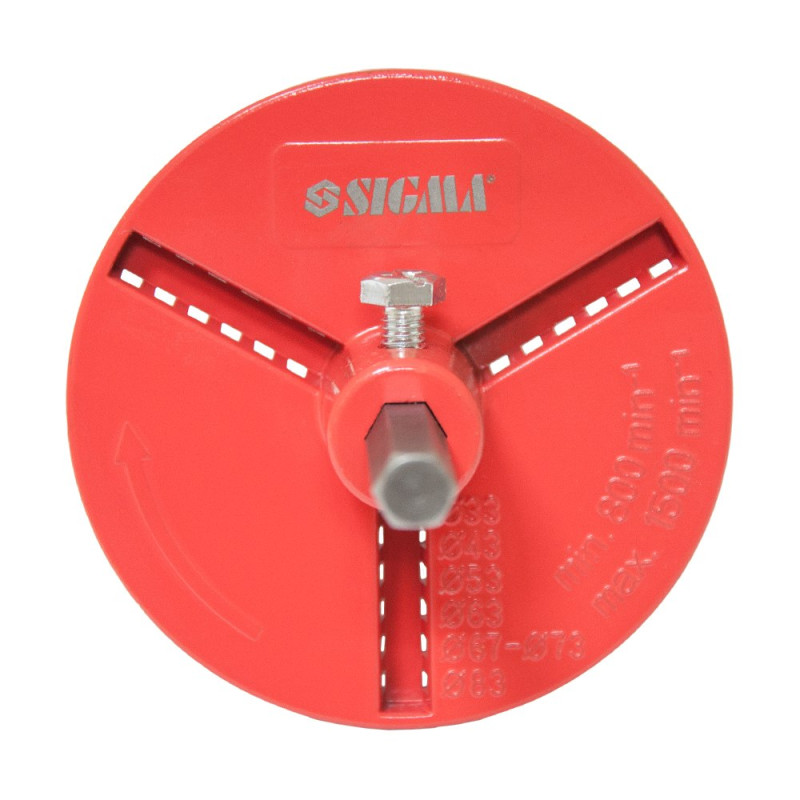 SIGMA Основа державка для кольцевых коронок с вольфрамовым напылением (Ø33, 43, 53, 67, 73, 83мм) со сверлом (1512251)