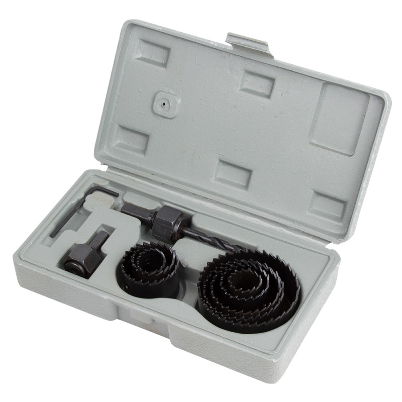 SIGMA Коронки по дереву наборные Ø19, 22, 29, 32, 38, 44, 51, 65 мм (кейс) (1520111)