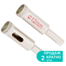 SIGMA Коронки алмазные по керамике и стеклу Ø12мм (КРАТНО 2шт) (1541121) (2 шт)