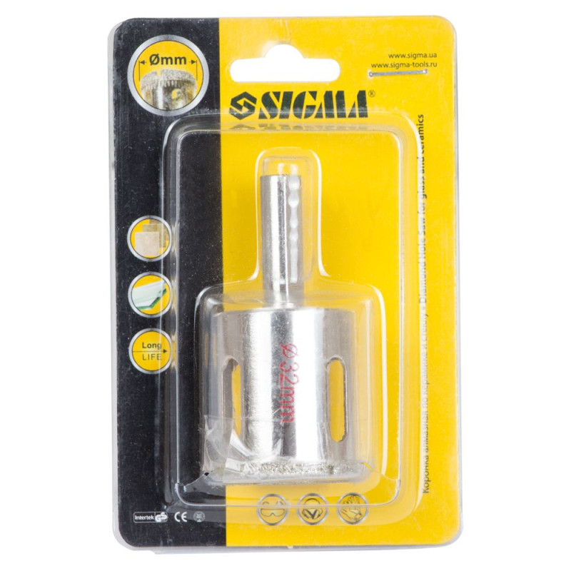 SIGMA Коронка алмазная по керамике и стеклу Ø32мм (1541321)