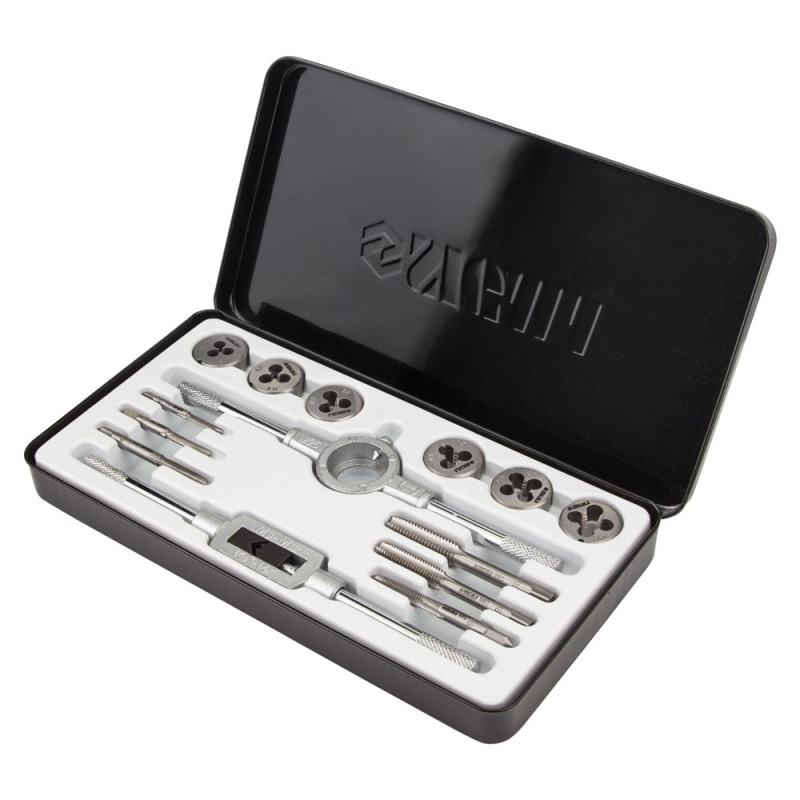 SIGMA Набор плашек и метчиков 14 предметов (металлический кейс) (1643071)