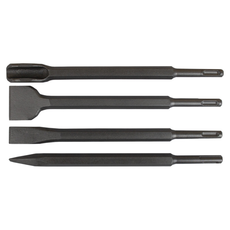 SIGMA Набор зубил 4шт с SDS-plus хвостовиком 250мм (тубус) (1800101)