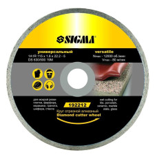 SIGMA Круг отрезной алмазный универсальный Ø125×1.8×22.2мм, 12000об/мин (1922131)