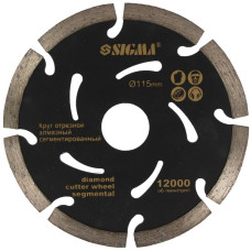 SIGMA Круг алмазный по железобетону "Глубокий рез" Ø115×2.2×22.2мм, 13200об/мин (1923021)