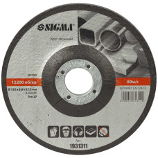 SIGMA Круг зачистный по металлу Ø125×6.0×22.2мм, 12200об/мин (1931311)
