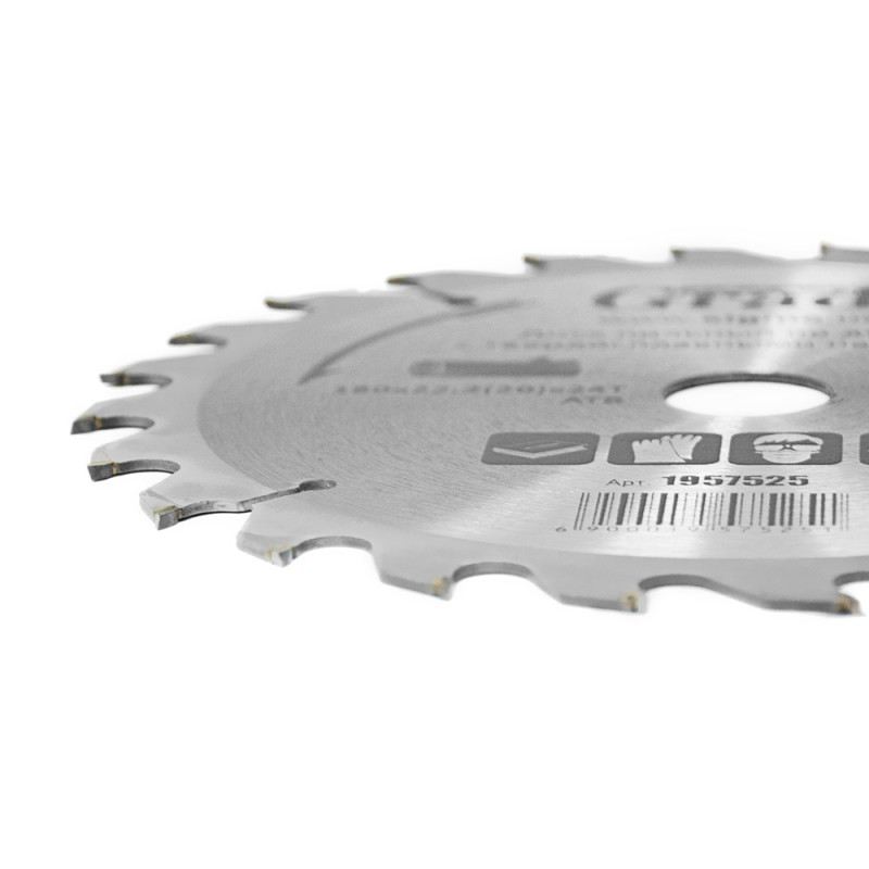 Grad Диск пильный по дереву с твердосплавными напайками Ø180×22.2 (20)×24Т, 8000об/мин (1957525)