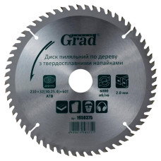 Grad Диск пильный по дереву с твердосплавными напайками 210×32(30;25.4)×60T (1958375)