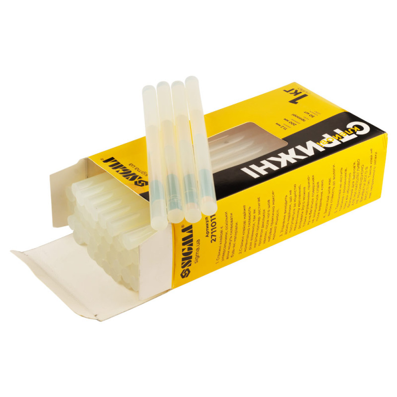 SIGMA Стержни клеевые Ø11.2×200мм 1кг (прозрачные) (2711011)