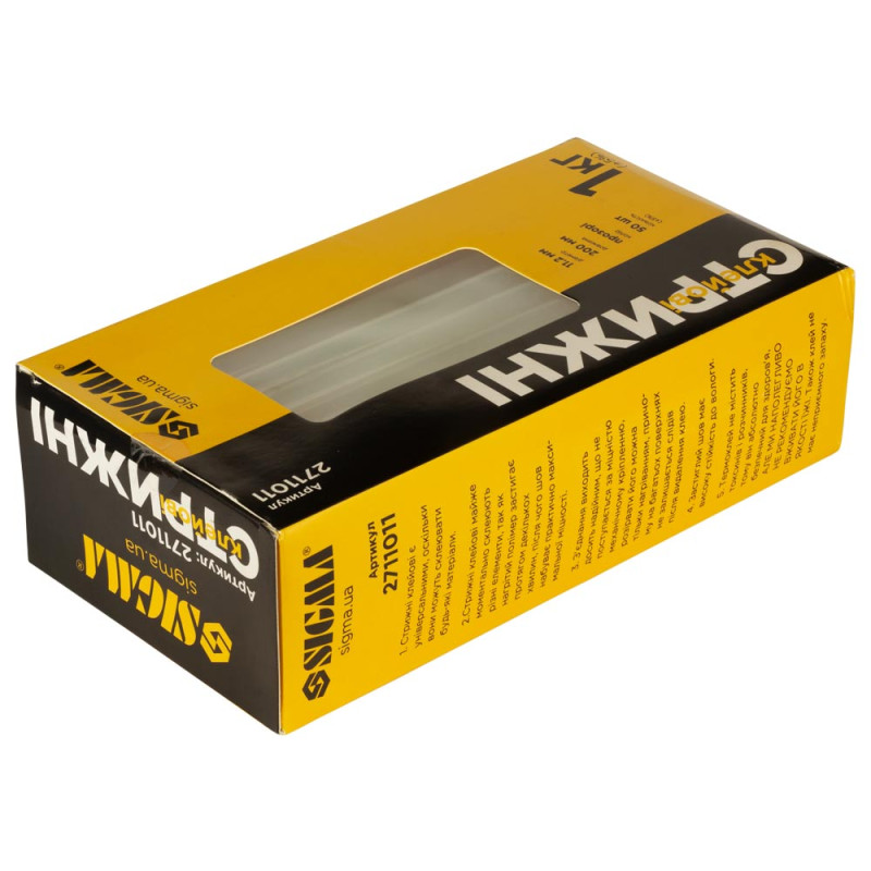 SIGMA Стержни клеевые Ø11.2×200мм 1кг (прозрачные) (2711011)