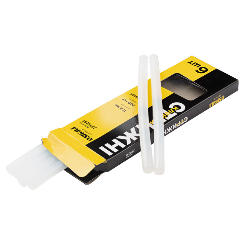 SIGMA Стержни клеевые Ø11.2×200мм 6шт (прозрачные) (2711251)