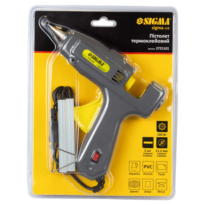 SIGMA Термоклеевой пистолет с выключателем Ø11.2мм 100Вт (2721101)