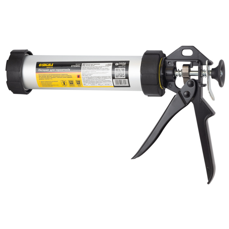 SIGMA Пистолет для герметиков 225мм 310мл (алюминиевая туба) (2723051)