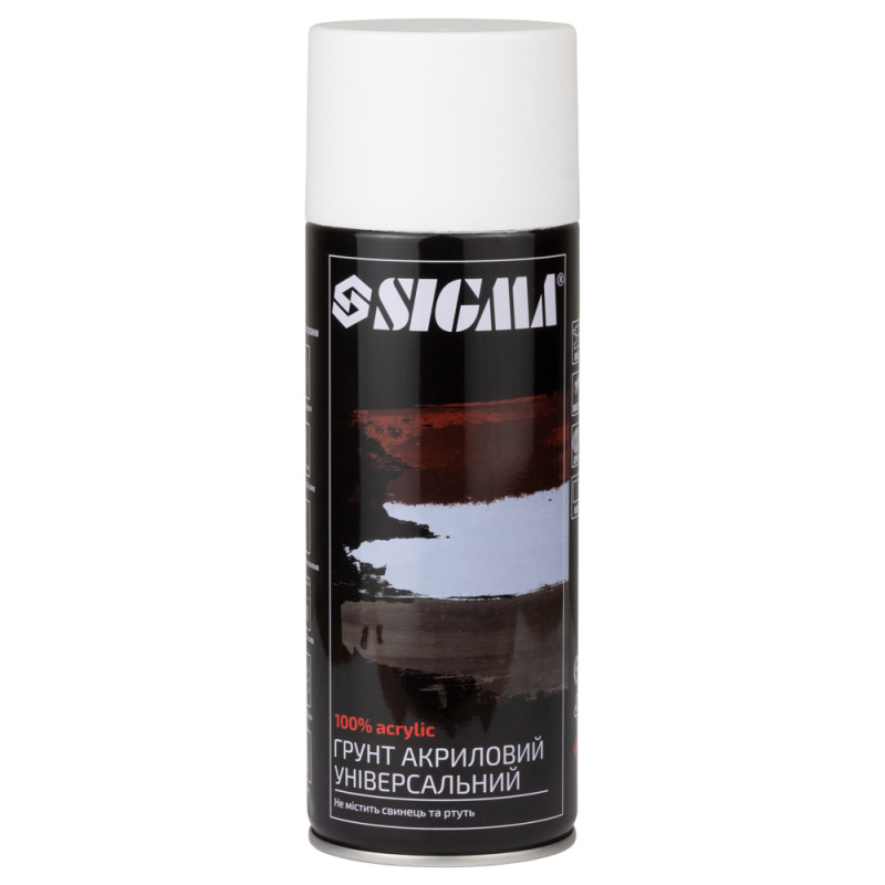 SIGMA Грунт аэрозольный акриловый 400мл RAL 9010 белый (2737511)