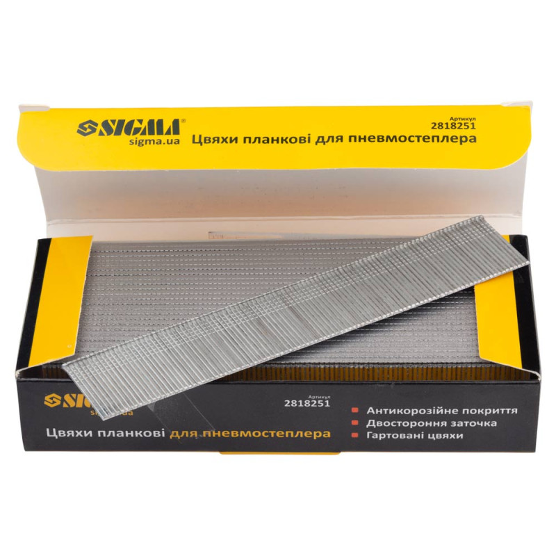 SIGMA Гвозди планковые 25×1.25×1мм для пневмостеплера (5000шт) (2818251)
