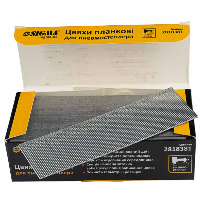 SIGMA Гвозди планочные 38×1.25×1мм для пневмостеплера (5000шт) (2818381)