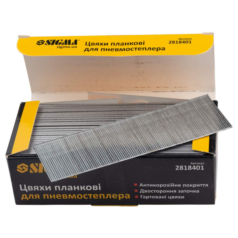 SIGMA Гвозди планковые 40×1.25×1мм для пневмостеплера 5000шт (2818401)