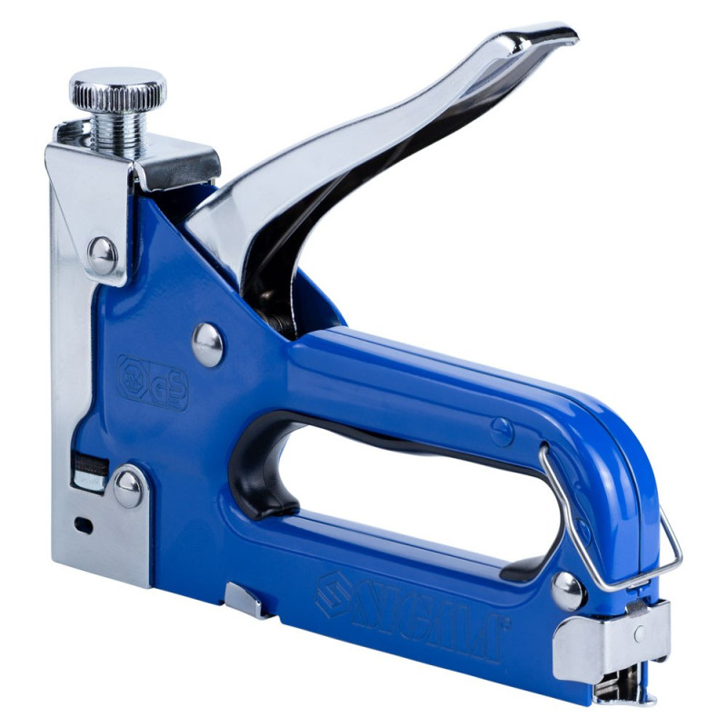 SIGMA Степлер с регулятором для скоб 4-14мм (синий) (2821011)