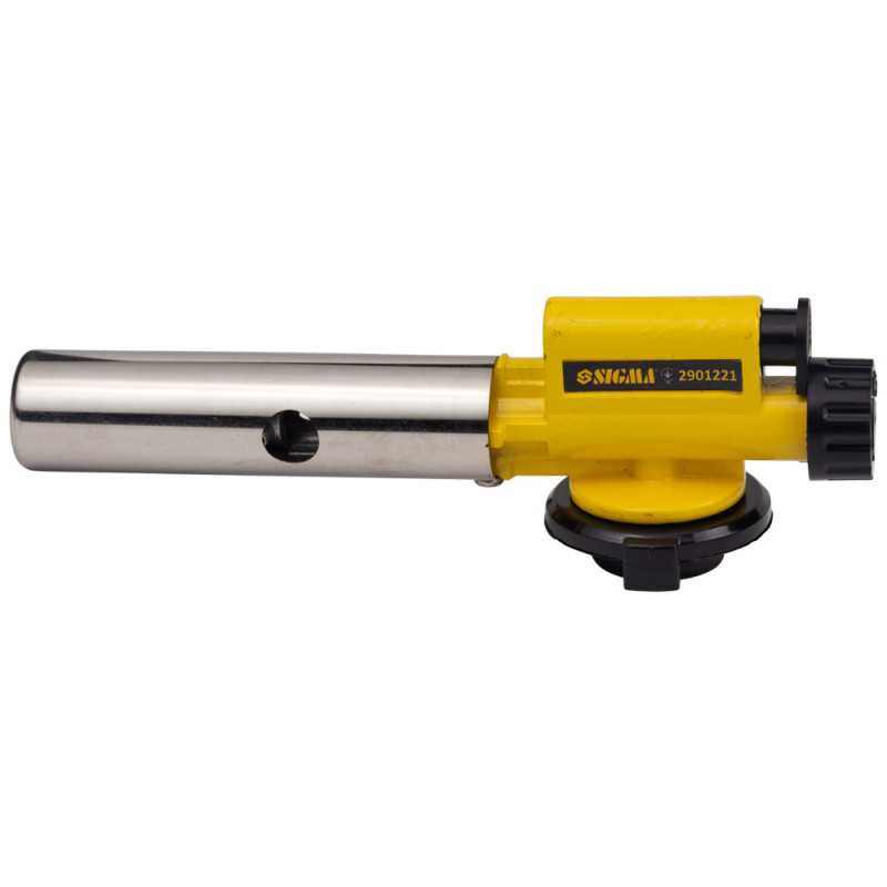 SIGMA Горелка газовая турбо 360° с керамическим соплом, цельнометаллический корпус Ø22мм 155мм (2901221)