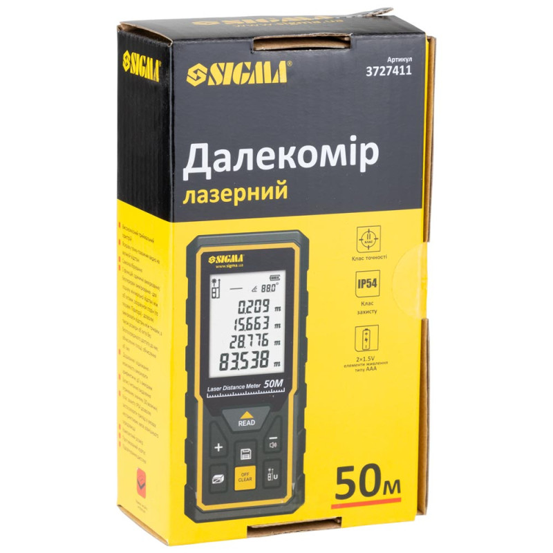 SIGMA Дальномер лазерный 50м (3727411)