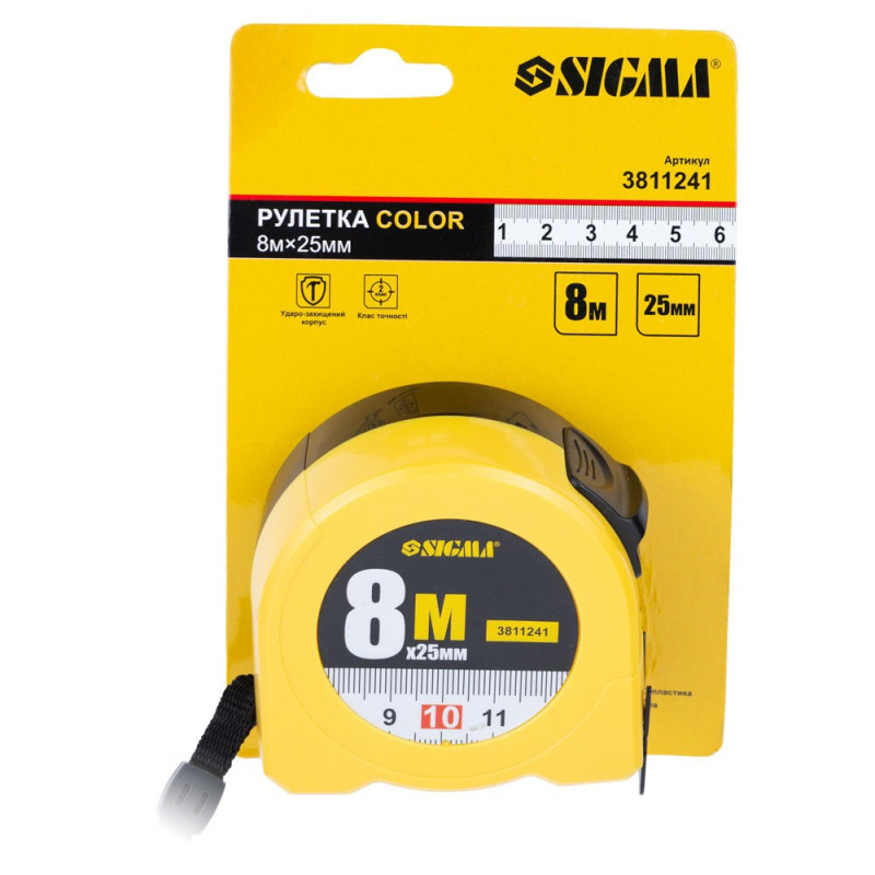 SIGMA Рулетка Color 8м×25мм (3811241)