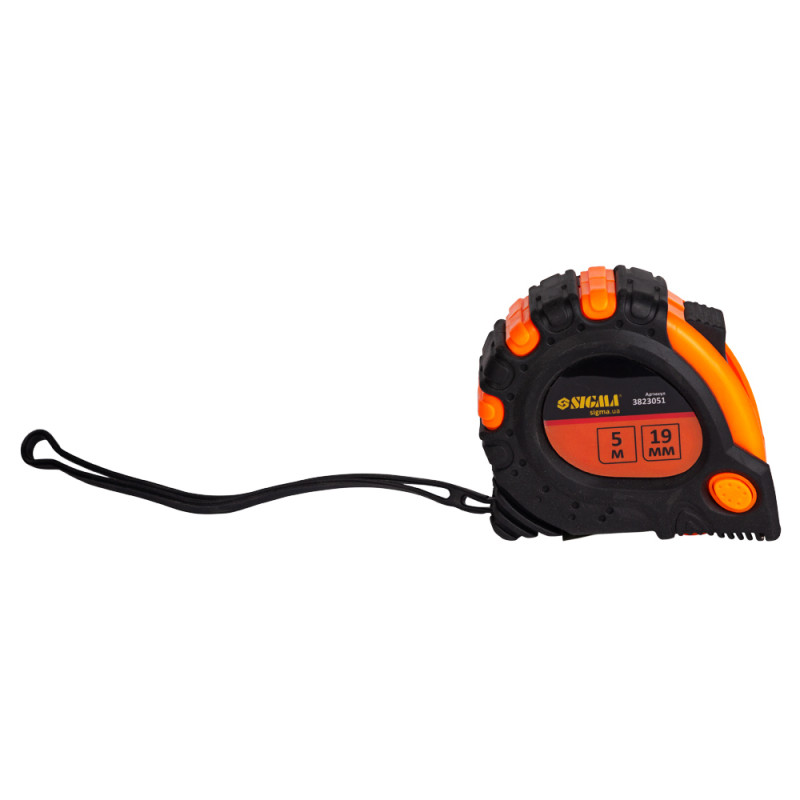 SIGMA Рулетка магнитная фиксатор + тормоз 5м×19мм (3823051)