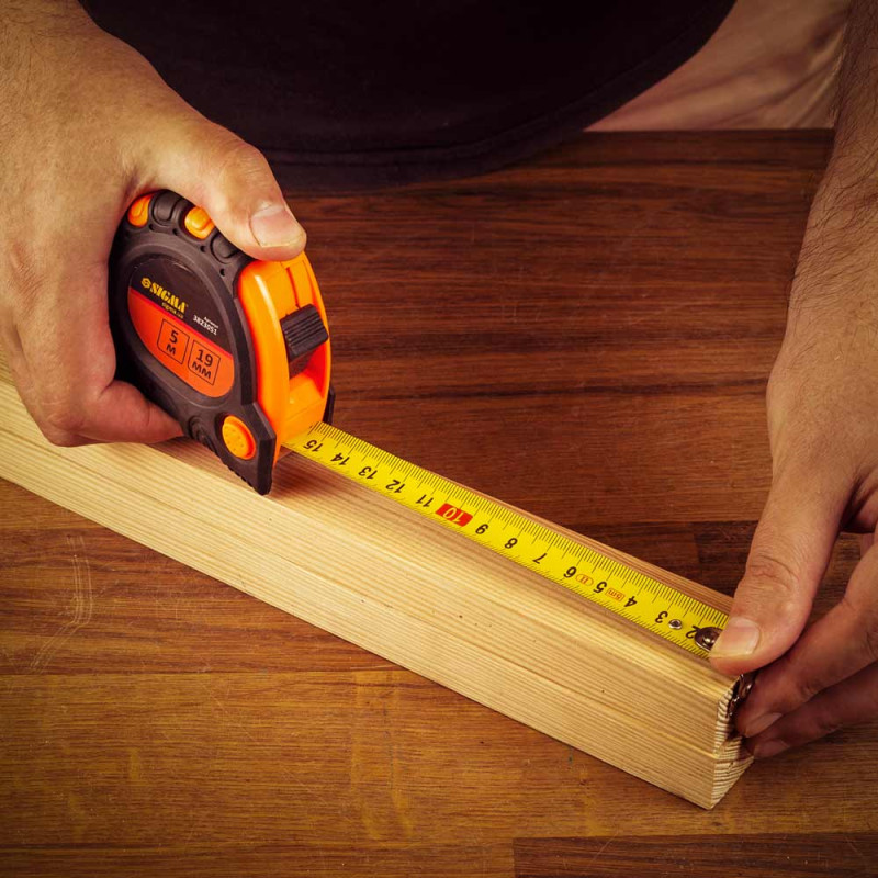 SIGMA Рулетка магнитная фиксатор + тормоз 5м×19мм (3823051)