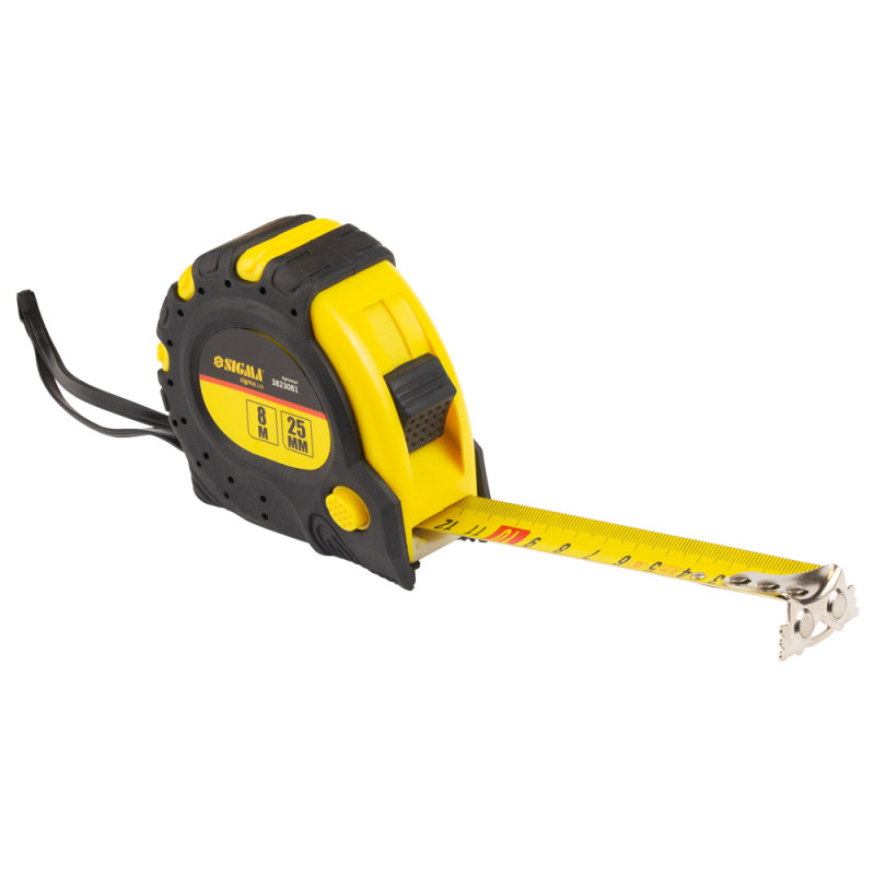 SIGMA Рулетка магнитная фиксатор + тормоз 8м×25мм (3823081)