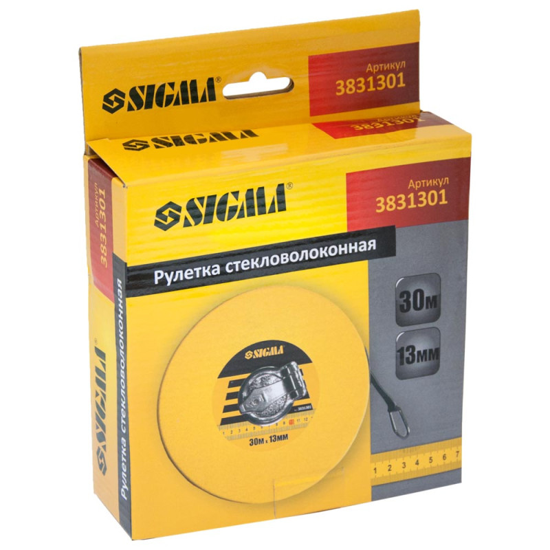 SIGMA Рулетка стекловолокно 30м×13мм (3831301)