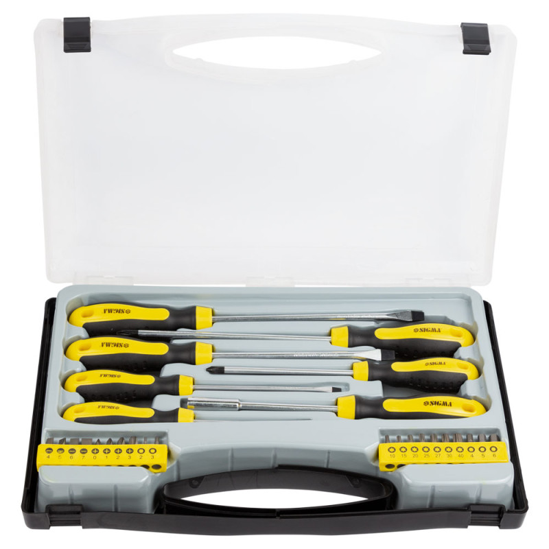 SIGMA Набір викруток + біти 27шт CrV (кейс) (4001061)