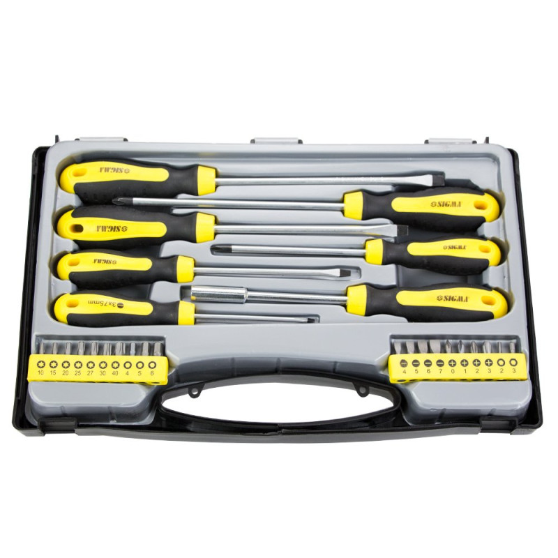 SIGMA Набір викруток + біти 27шт CrV (кейс) (4001061)