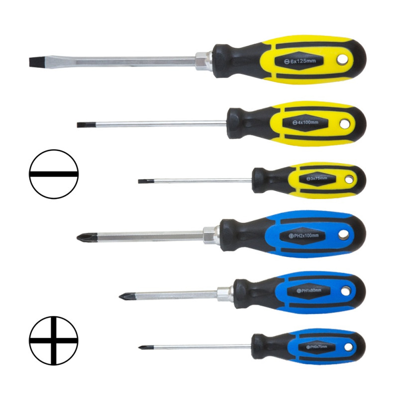 SIGMA Набір викруток посилених під ключ 6шт CrV (4001151)