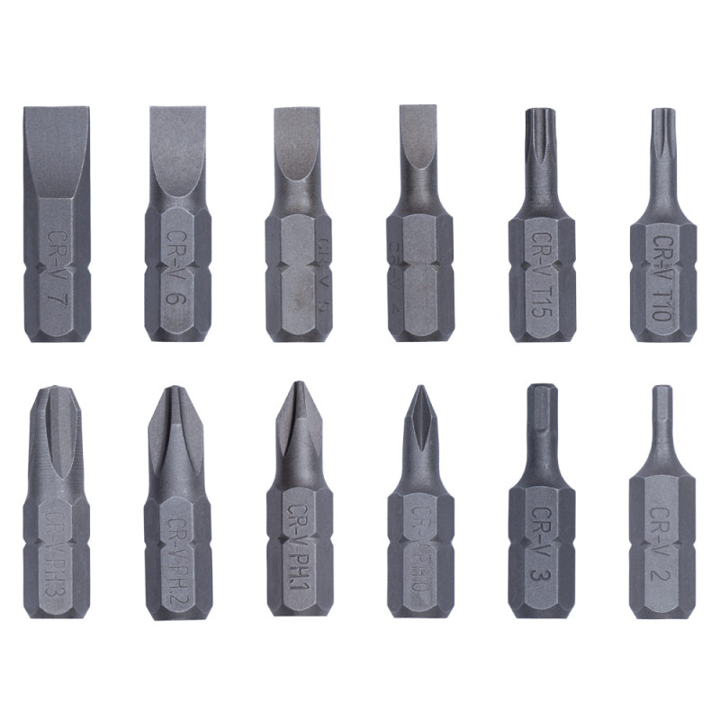 SIGMA Викрутка з реверсом + біти 12шт CrV (4001831)