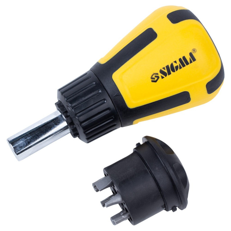 SIGMA Викрутка з реверсом і двосторонніми битами 6в1 CrV (4001901)