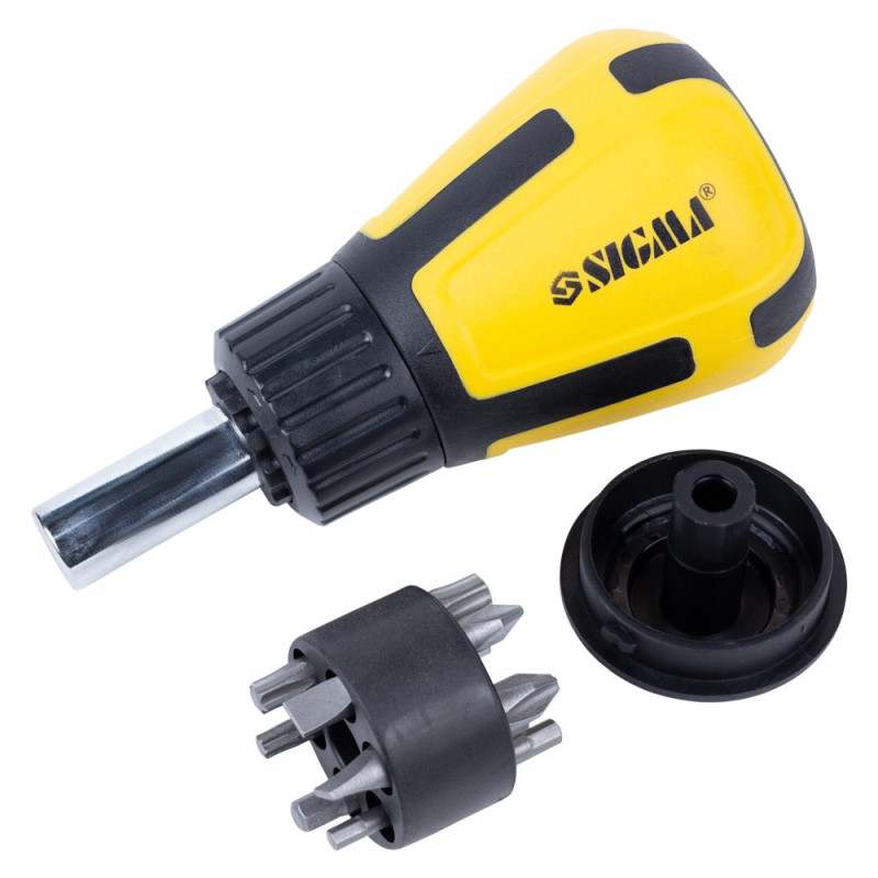 SIGMA Викрутка з реверсом і двосторонніми битами 6в1 CrV (4001901)