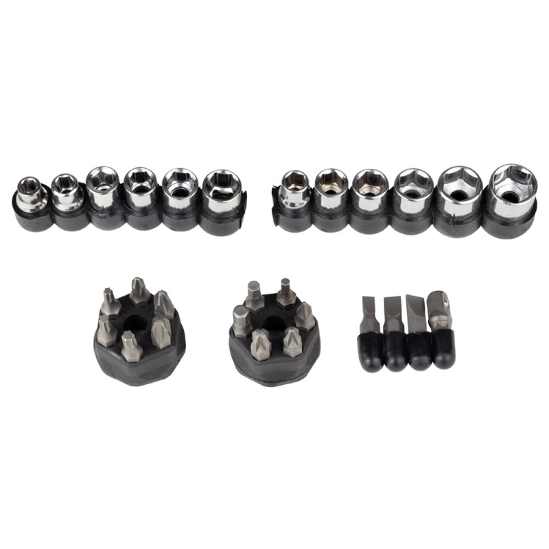 SIGMA Викрутка з реверсом + насадки торцеві 1/4" 27шт CrV (4002121)